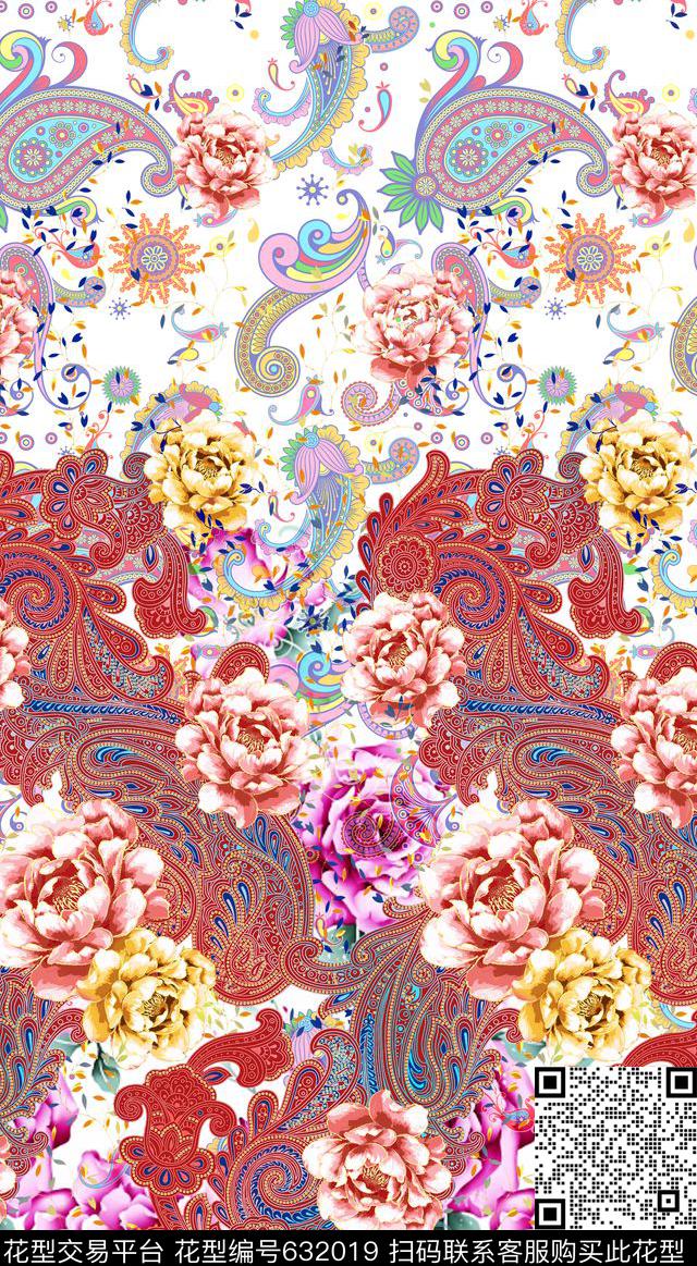 佩斯利火腿花男女装家纺印花图案数码印花华亿平台下载（图片编号: 632019） - 瓦栏（Walan）