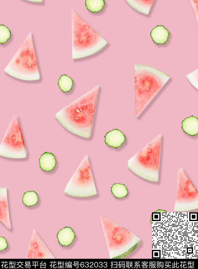 水果蔬菜卡通数码印花华亿平台下载（图片编号: 632033） - 瓦栏（Walan）