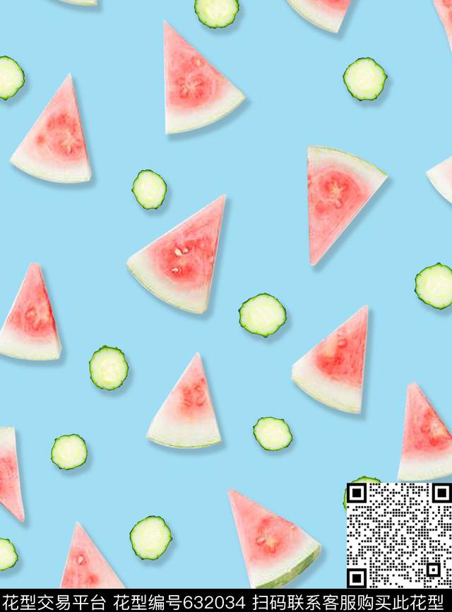 水果蔬菜卡通数码印花华亿平台下载（图片编号: 632034） - 瓦栏（Walan）