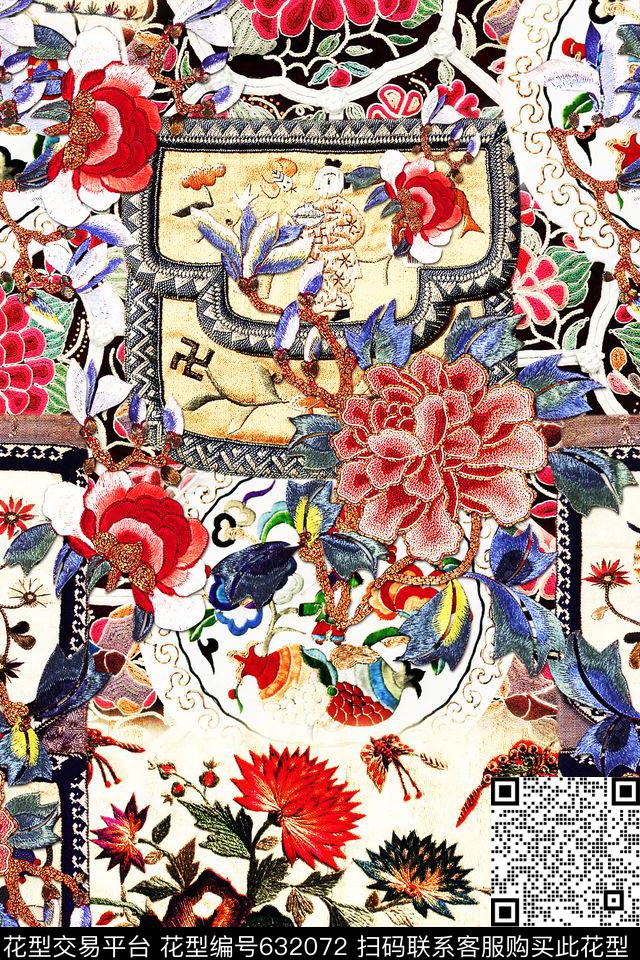 刺绣民族风中国风数码印花华亿平台下载（图片编号: 632072） - 瓦栏（Walan）