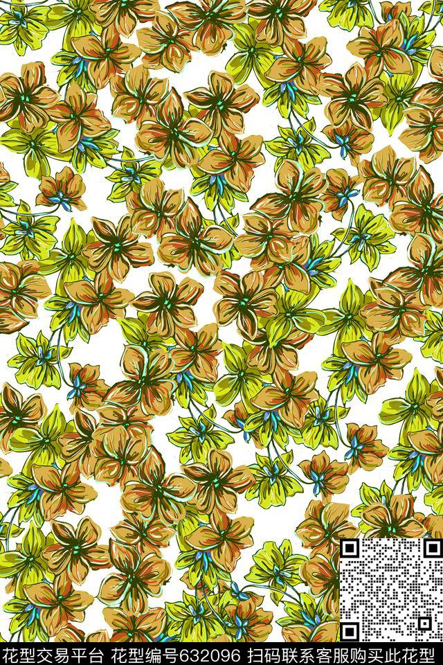 小碎花花朵花卉传统印花华亿平台下载（图片编号: 632096） - 瓦栏（Walan）