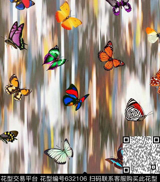 流行趋势抽象女装动感模糊元素数码印花华亿平台下载（图片编号: 632106） - 瓦栏（Walan）