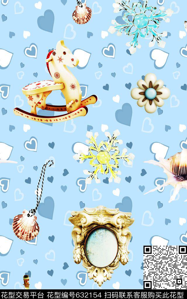 小清新可爱爱心底数码印花华亿平台下载（图片编号: 632154） - 瓦栏（Walan）