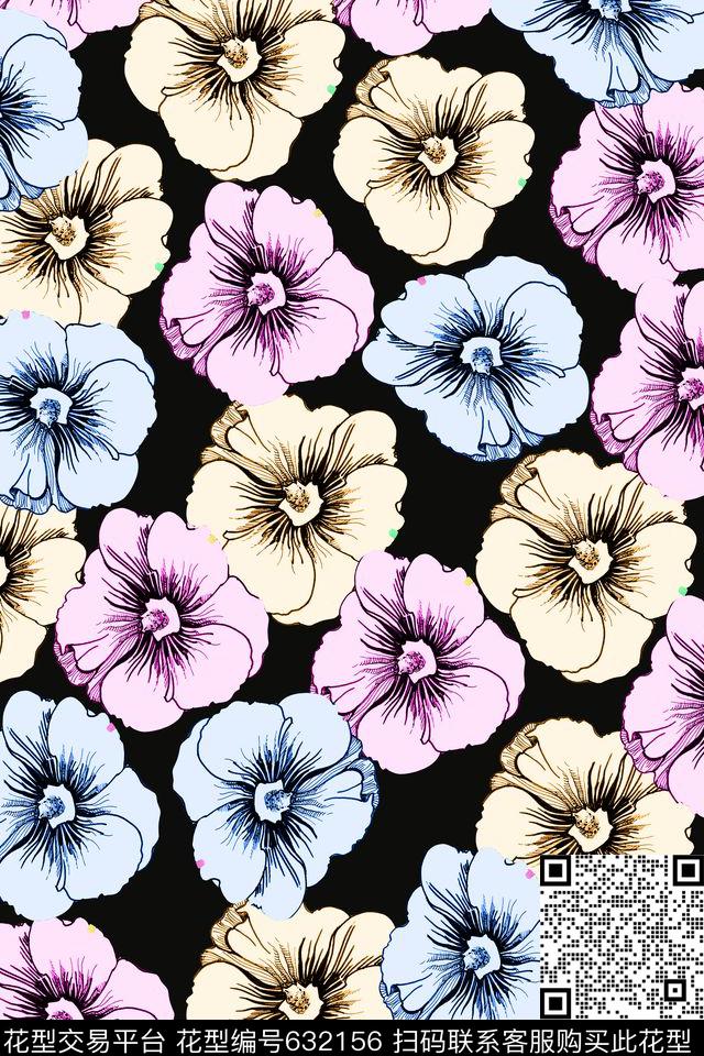 花朵花卉可爱传统印花华亿平台下载（图片编号: 632156） - 瓦栏（Walan）