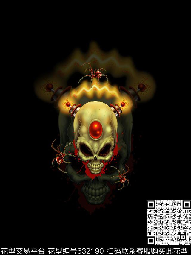 个性骷髅数码数码印花华亿平台下载（图片编号: 632190） - 瓦栏（Walan）