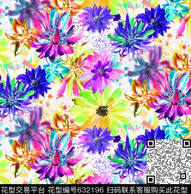 满版手绘泥点数码印花华亿平台下载（图片编号: 632196） - 瓦栏（Walan）