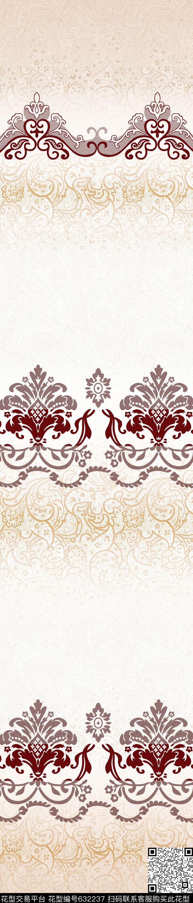 窗帘欧式传统印花华亿平台下载（图片编号: 632237） - 瓦栏（Walan）