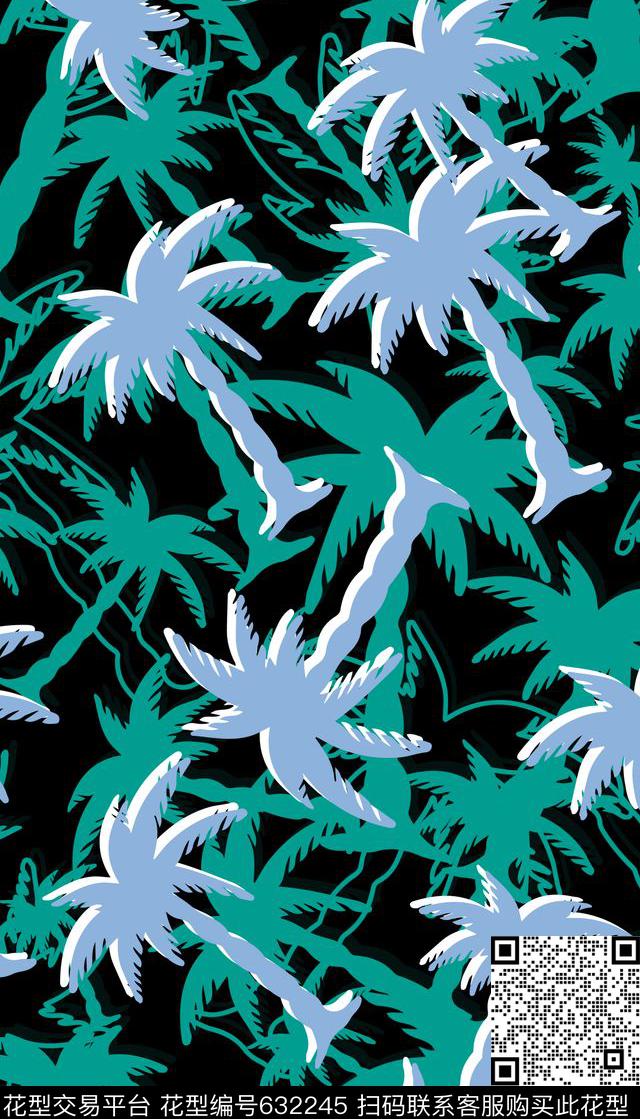 棕榈叶热带泳装数码印花华亿平台下载（图片编号: 632245） - 瓦栏（Walan）