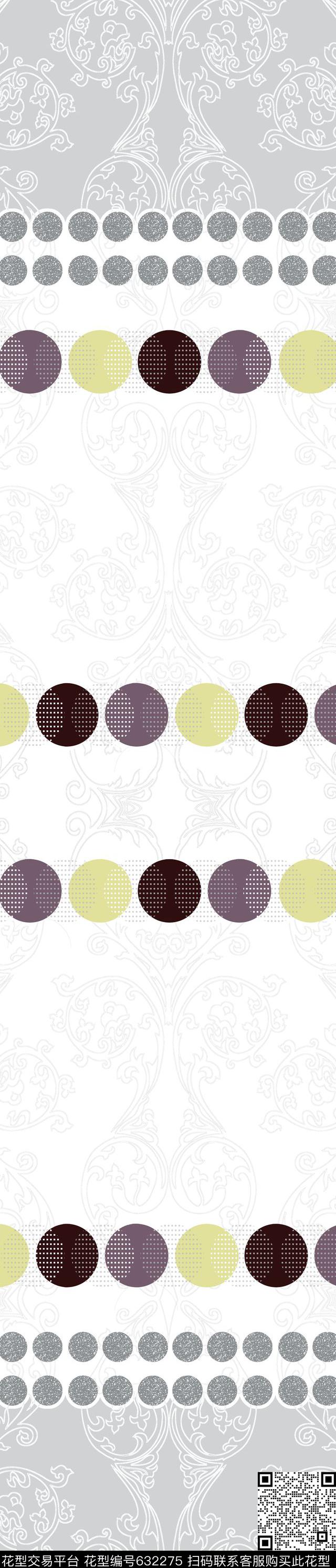 窗帘圆圈圆形传统印花华亿平台下载（图片编号: 632275） - 瓦栏（Walan）