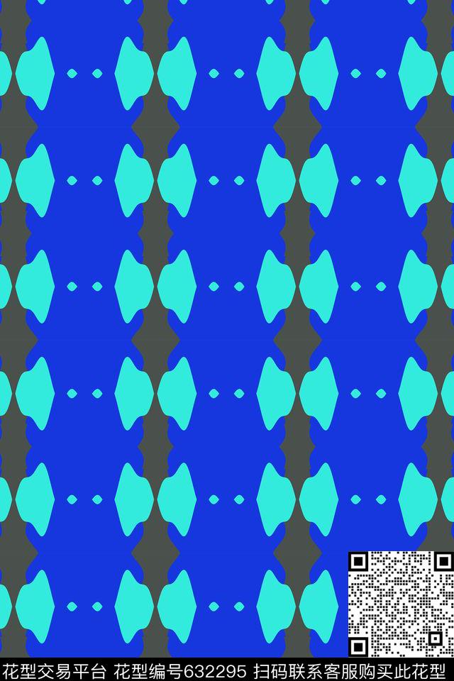 清晰波浪纹蓝绿红传统印花华亿平台下载（图片编号: 632295） - 瓦栏（Walan）