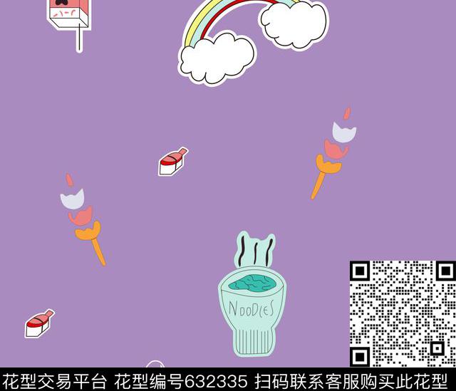 2017年大牌女装趣味卡通女装华亿平台彩虹小花几何热汤面华亿平台几何传统印花华亿平台下载（图片编号: 632335） - 瓦栏（Walan）