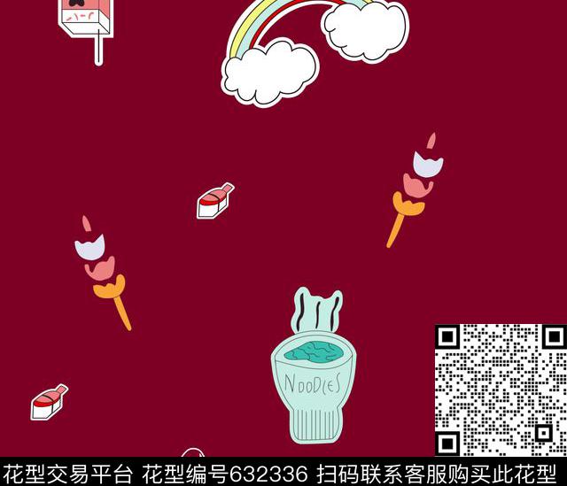 2017年大牌女装趣味卡通女装华亿平台彩虹小花几何热汤面华亿平台几何传统印花华亿平台下载（图片编号: 632336） - 瓦栏（Walan）