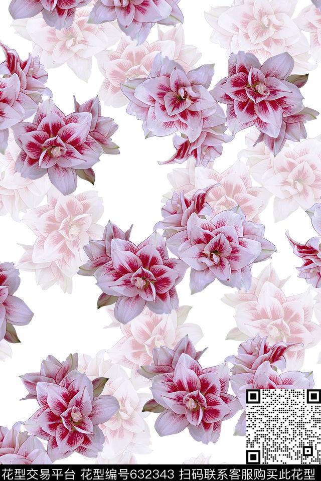 时尚清爽大牌女装裙子花卉数码印花时尚大牌花朵印花泳衣清爽印花数码印花华亿平台下载（图片编号: 632343） - 瓦栏（Walan）