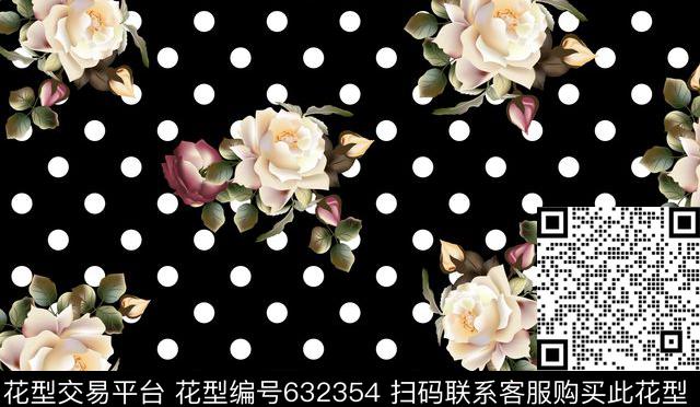 牡丹玫瑰花鸟数码印花华亿平台下载（图片编号: 632354） - 瓦栏（Walan）