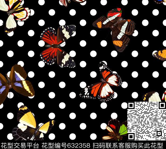 潮流印花女装印花昆虫数码印花华亿平台下载（图片编号: 632358） - 瓦栏（Walan）