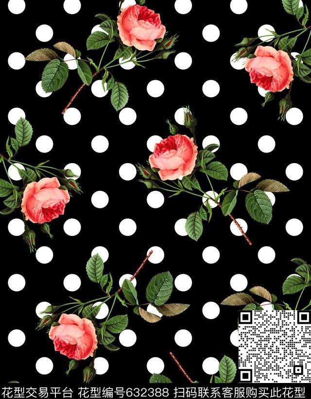 兰花小碎花玫瑰数码印花华亿平台下载（图片编号: 632388） - 瓦栏（Walan）