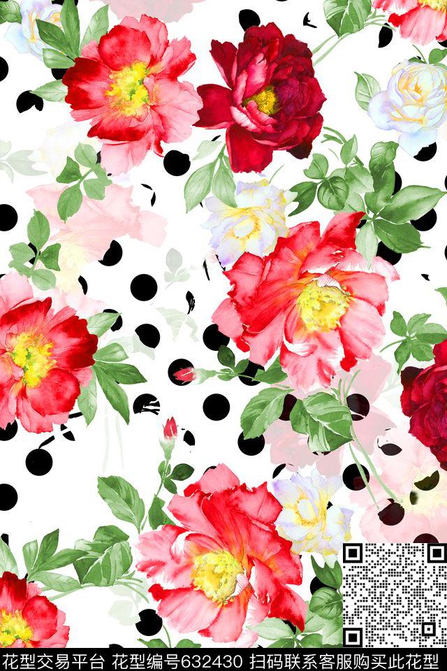 田园风波点水彩画数码印花华亿平台下载（图片编号: 632430） - 瓦栏（Walan）