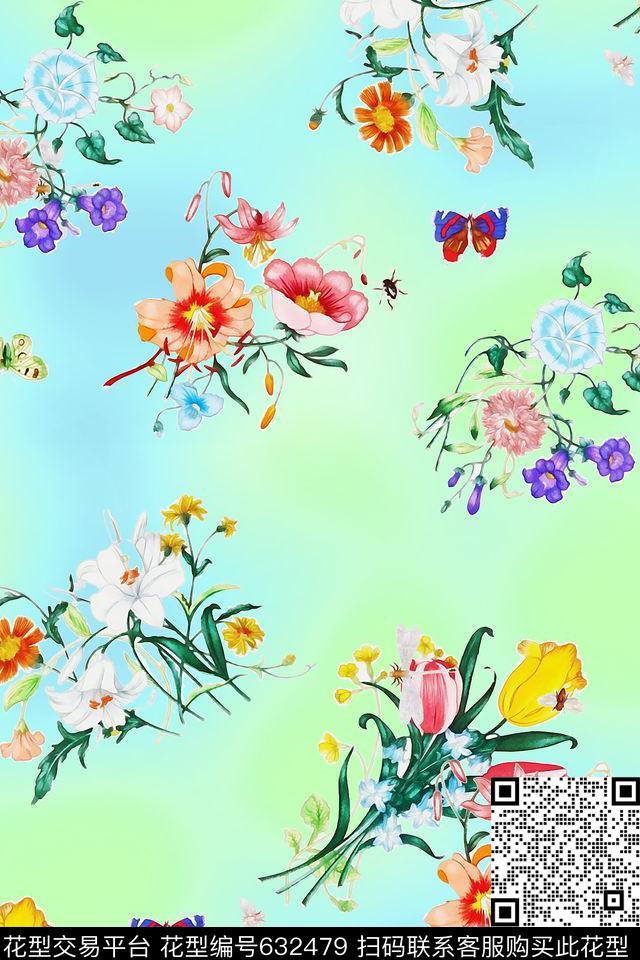花卉数码印花华亿平台下载（图片编号: 632479） - 瓦栏（Walan）