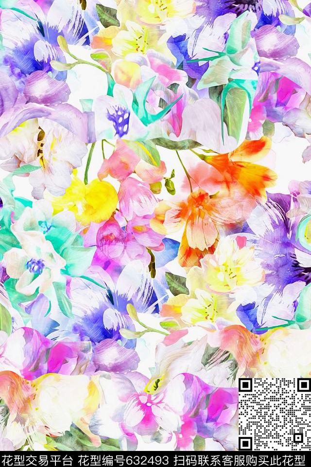 花卉数码印花华亿平台下载（图片编号: 632493） - 瓦栏（Walan）