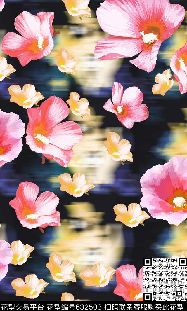 花卉梦幻花卉数码印花华亿平台下载（图片编号: 632503） - 瓦栏（Walan）