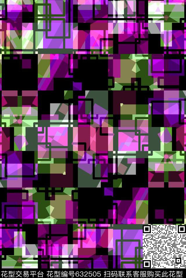 马赛克小方块不规则几何传统印花华亿平台下载（图片编号: 632505） - 瓦栏（Walan）