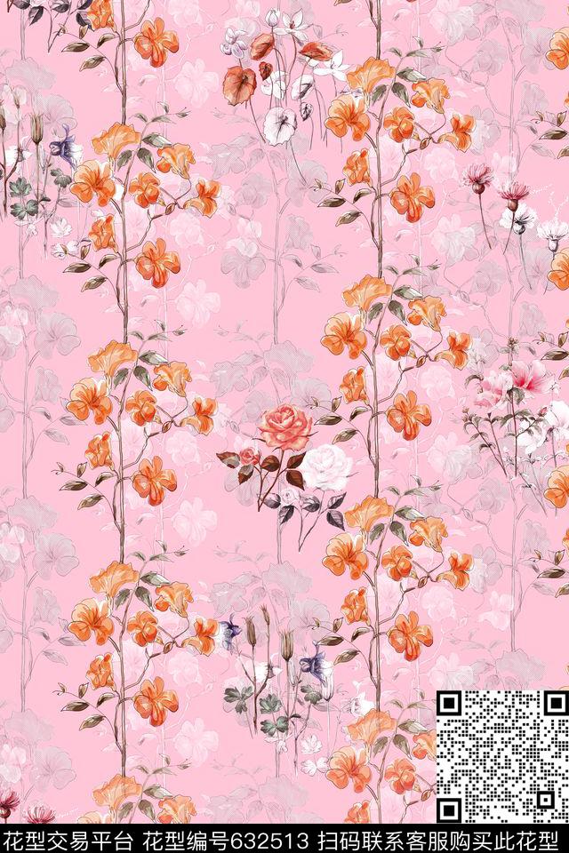 L.D~清新L.D~浪漫L.D~水彩传统印花华亿平台下载（图片编号: 632513） - 瓦栏（Walan）