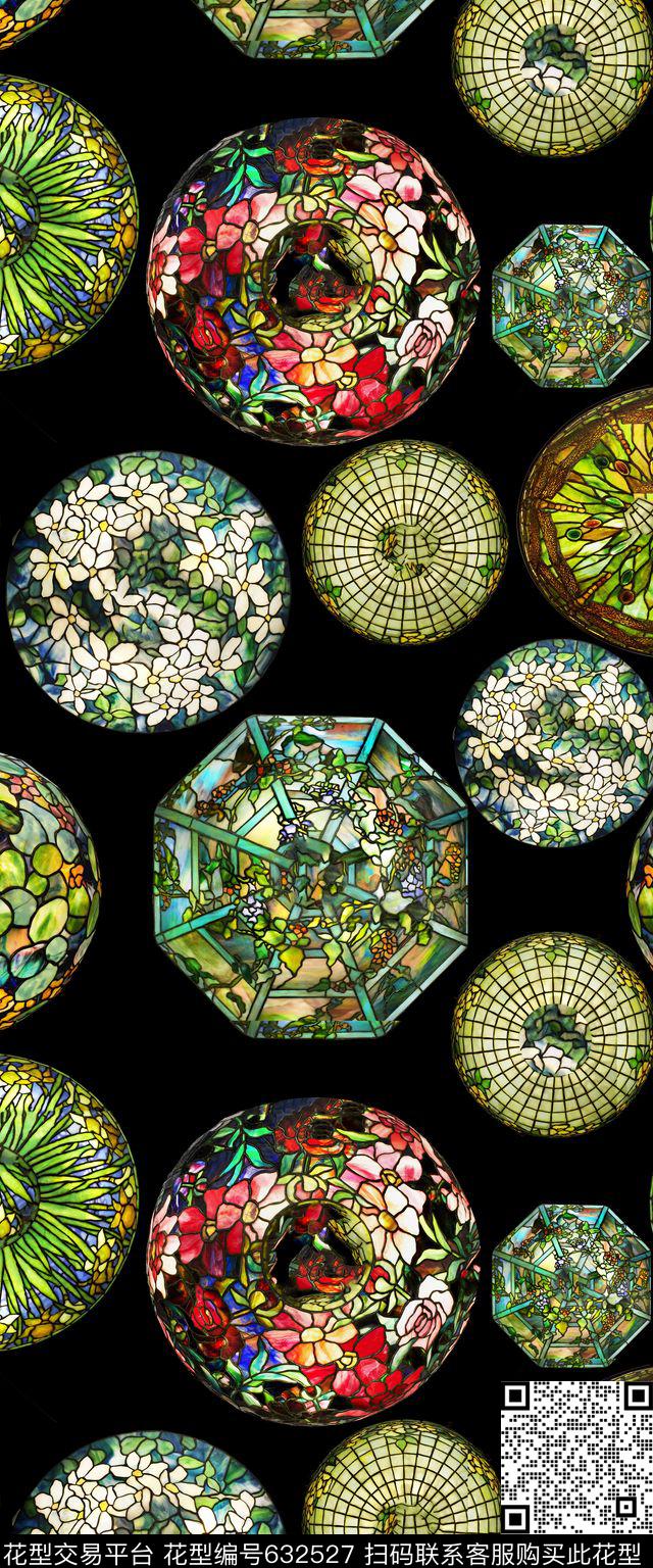 印第安宫廷风青花瓷数码印花华亿平台下载（图片编号: 632527） - 瓦栏（Walan）