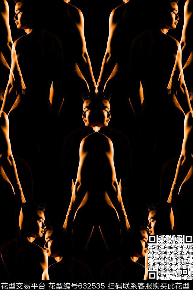 人物抽象四方连续数码印花华亿平台下载（图片编号: 632535） - 瓦栏（Walan）