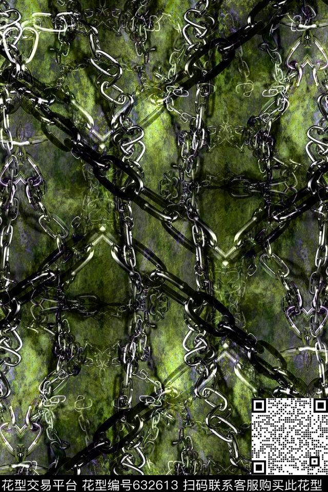 条纹铁链锁链数码印花华亿平台下载（图片编号: 632613） - 瓦栏（Walan）