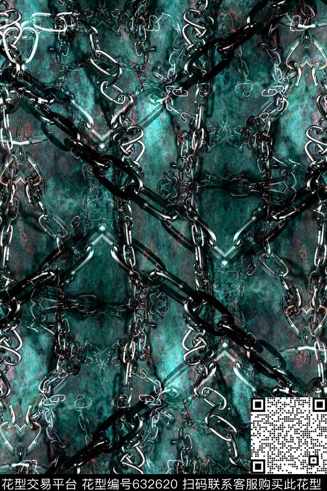 条纹铁链锁链数码印花华亿平台下载（图片编号: 632620） - 瓦栏（Walan）