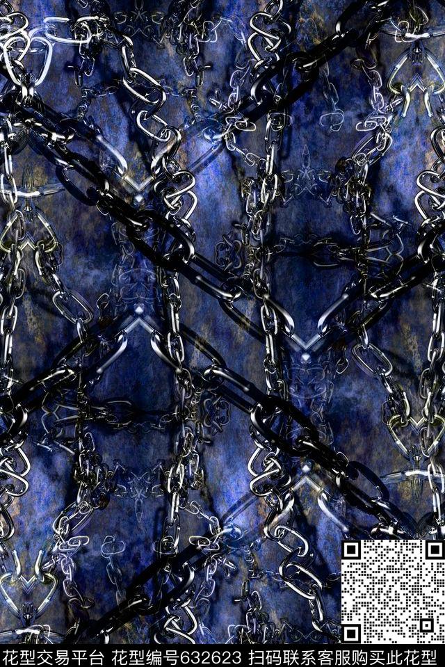 条纹铁链锁链数码印花华亿平台下载（图片编号: 632623） - 瓦栏（Walan）