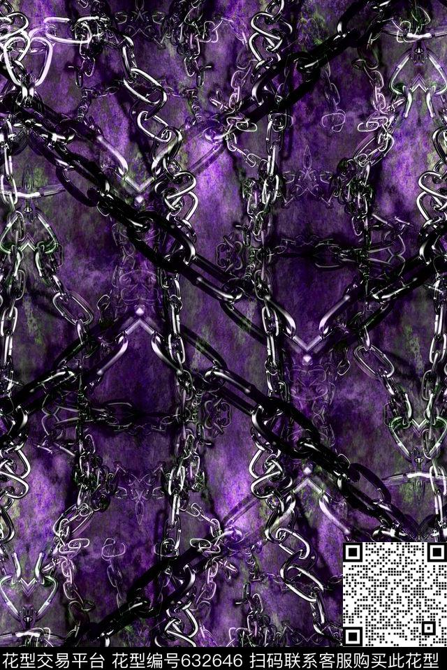 条纹铁链锁链数码印花华亿平台下载（图片编号: 632646） - 瓦栏（Walan）