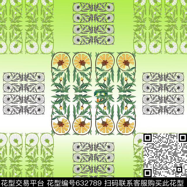 丝巾围巾秀场风格花卉花卉组合数码印花华亿平台下载（图片编号: 632789） - 瓦栏（Walan）