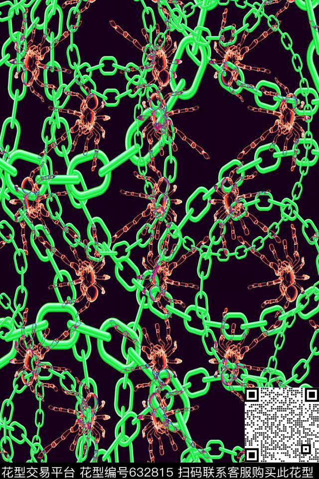 条纹铁链锁链数码印花华亿平台下载（图片编号: 632815） - 瓦栏（Walan）