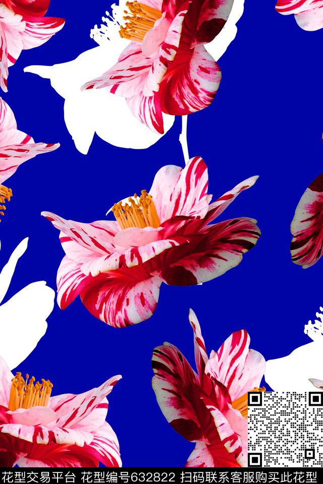 时尚大牌女装裙子花卉花朵数码印花时尚潮流春夏华亿平台印花流行时尚高档印花数码印花华亿平台下载（图片编号: 632822） - 瓦栏（Walan）