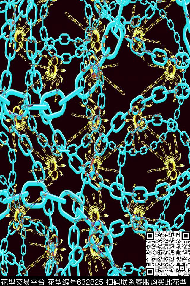 条纹铁链锁链数码印花华亿平台下载（图片编号: 632825） - 瓦栏（Walan）