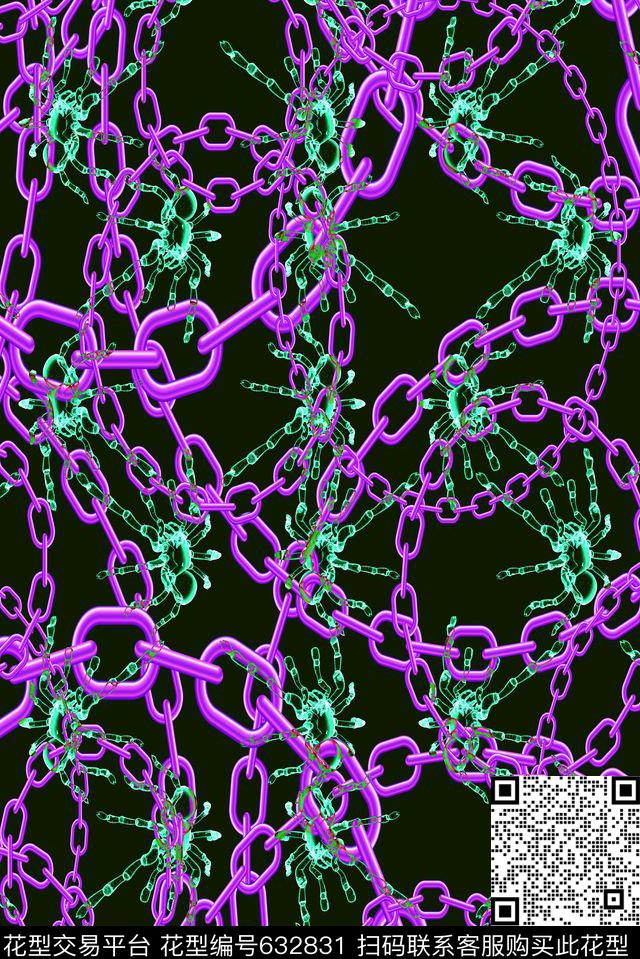条纹铁链锁链数码印花华亿平台下载（图片编号: 632831） - 瓦栏（Walan）
