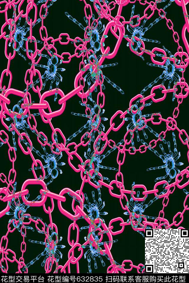 条纹铁链锁链数码印花华亿平台下载（图片编号: 632835） - 瓦栏（Walan）