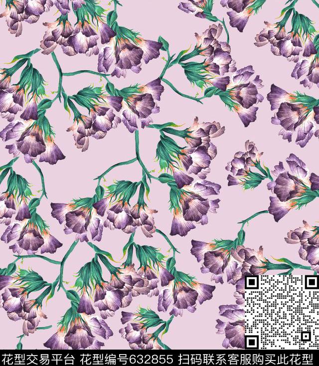 花朵花卉数码印花华亿平台下载（图片编号: 632855） - 瓦栏（Walan）