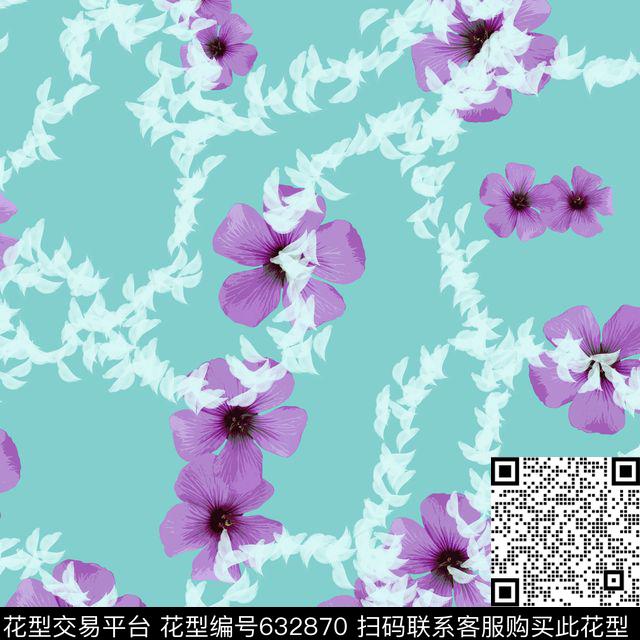 小碎花2017年春夏女装花瓣数码印花华亿平台下载（图片编号: 632870） - 瓦栏（Walan）