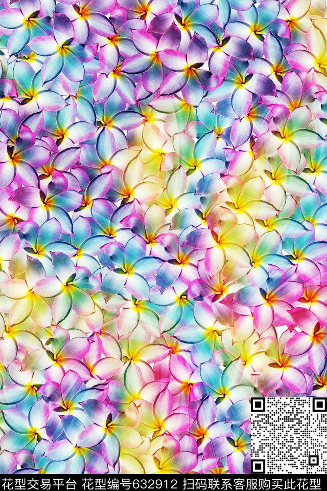 花卉清晰满版数码印花华亿平台下载（图片编号: 632912） - 瓦栏（Walan）