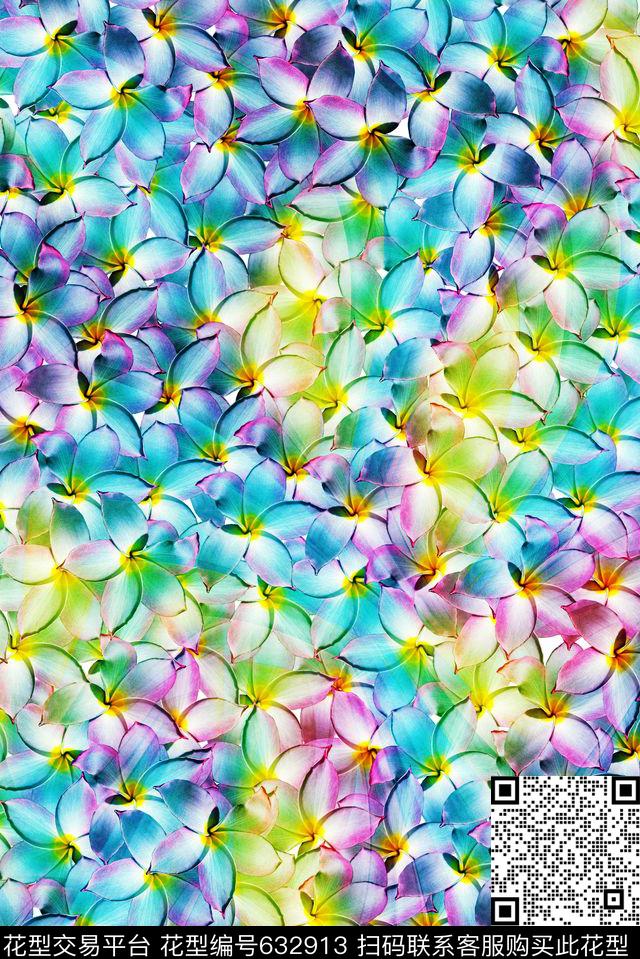花卉清晰满版数码印花华亿平台下载（图片编号: 632913） - 瓦栏（Walan）