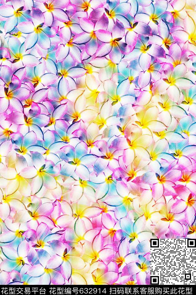 花卉清晰满版数码印花华亿平台下载（图片编号: 632914） - 瓦栏（Walan）