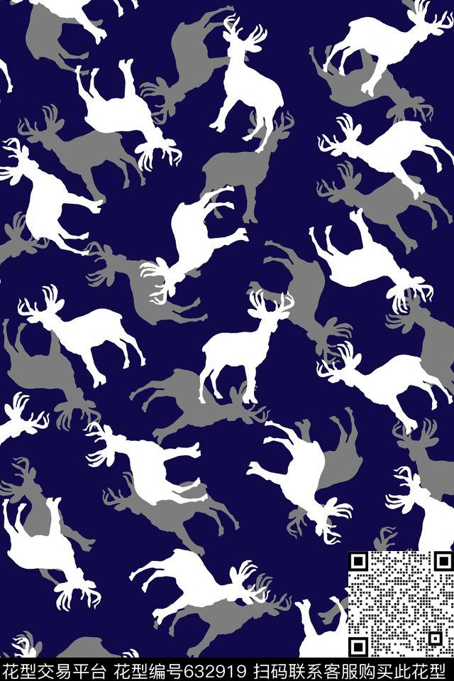 动物满版纯色传统印花华亿平台下载（图片编号: 632919） - 瓦栏（Walan）
