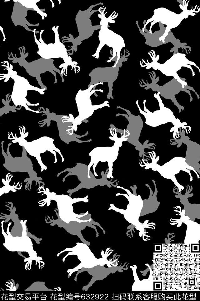 动物满版纯色传统印花华亿平台下载（图片编号: 632922） - 瓦栏（Walan）