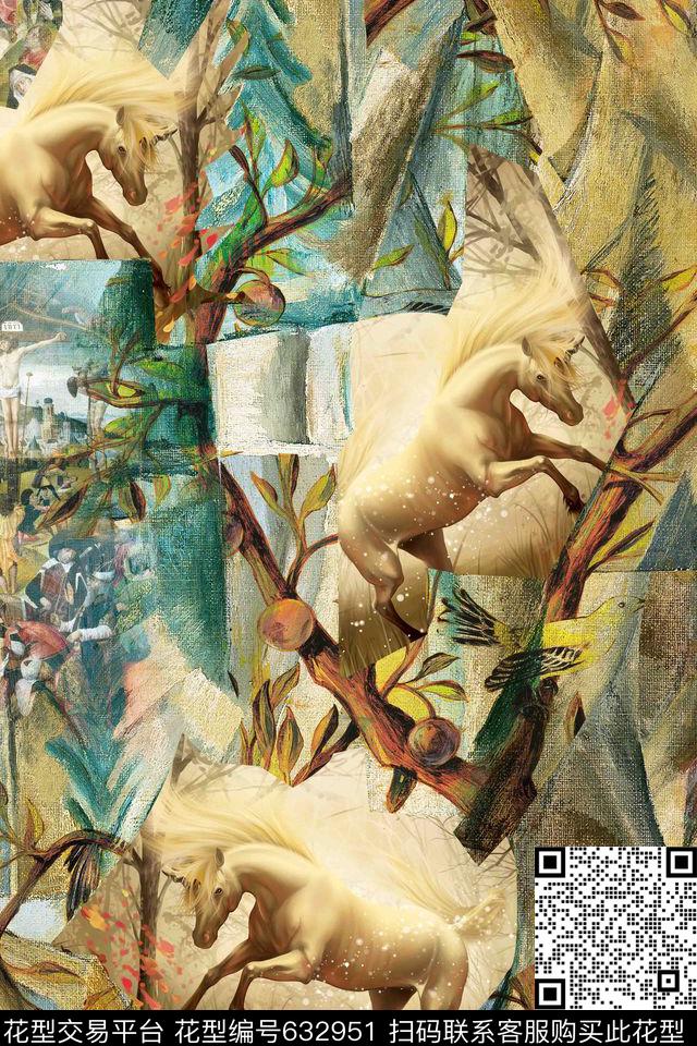 时尚满版数码印花华亿平台下载（图片编号: 632951） - 瓦栏（Walan）