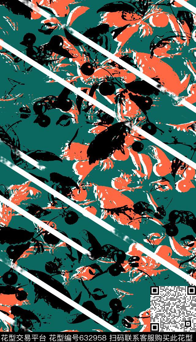 印花组合清新女装数码印花华亿平台下载（图片编号: 632958） - 瓦栏（Walan）