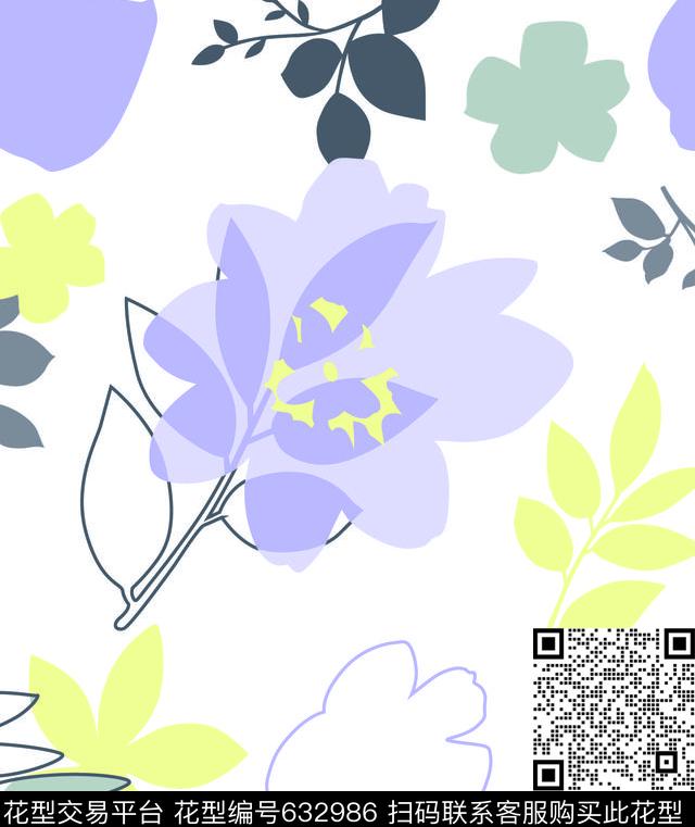 抽象花卉男装女装华亿平台家纺华亿平台传统印花华亿平台下载（图片编号: 632986） - 瓦栏（Walan）