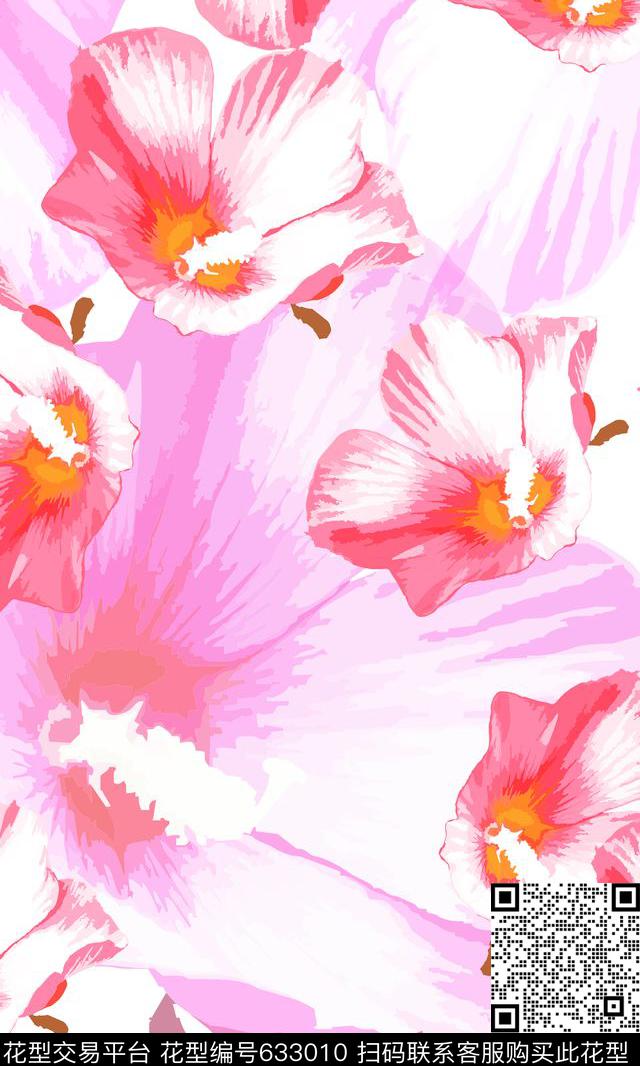 浪漫花卉花卉数码印花华亿平台下载（图片编号: 633010） - 瓦栏（Walan）