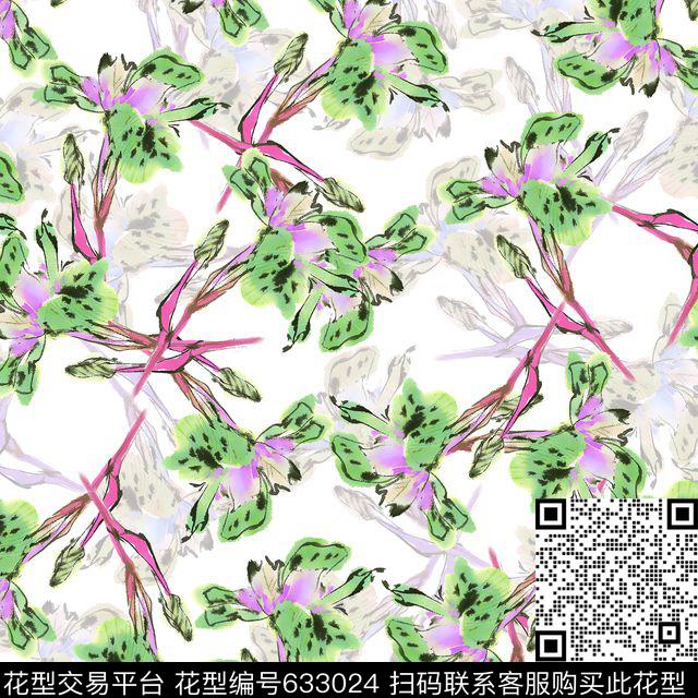 花朵数码印花华亿平台下载（图片编号: 633024） - 瓦栏（Walan）